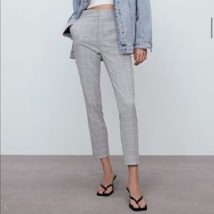 Light Grey Plaid Zara Trouser - size L